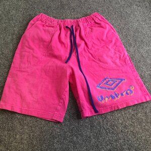 Vintage Umbro Shorts Mens Small Pink 100% Cotton Pockets Soccer Made in USA 90s